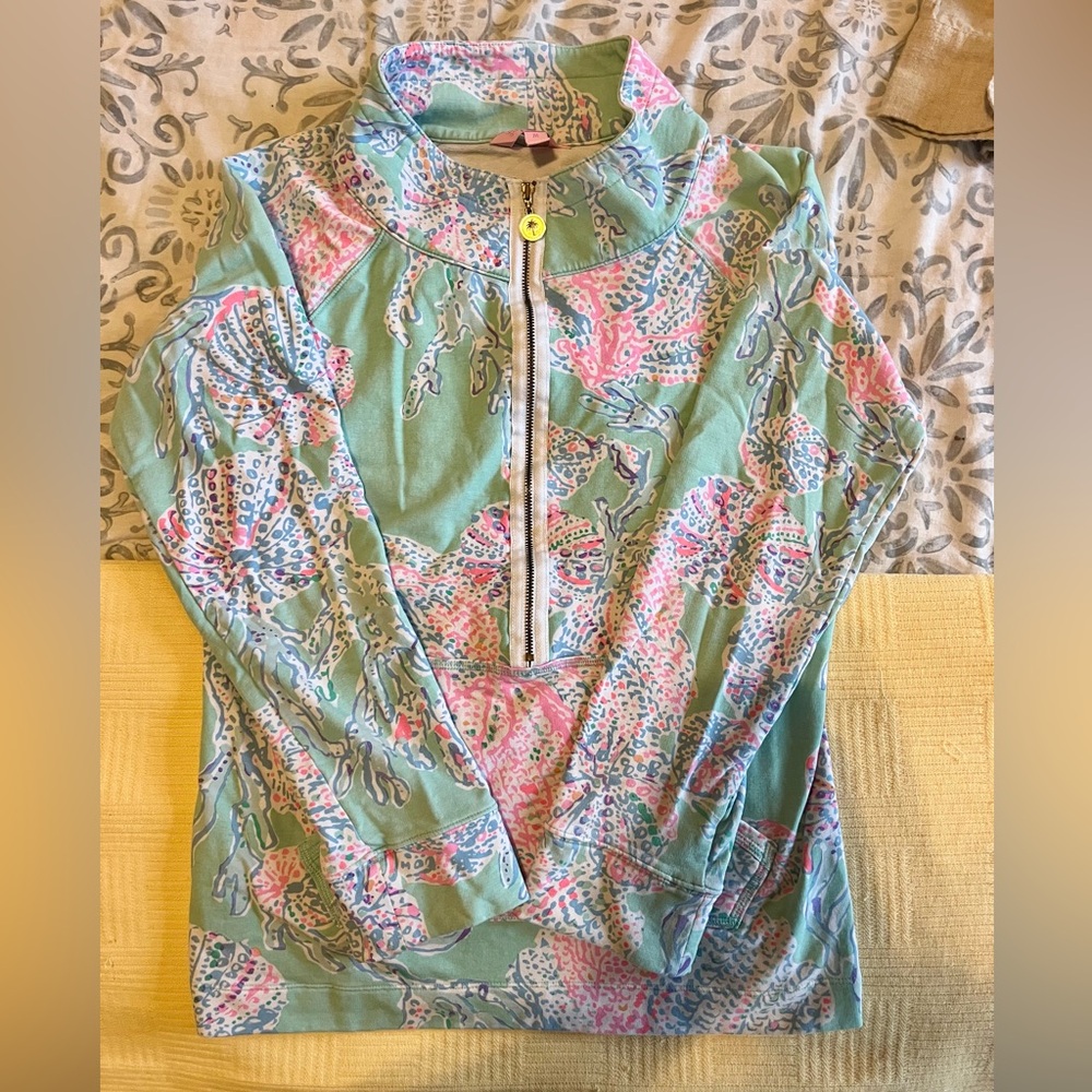 Lilly Pulitzer Quarter Zip Pullover- Size Medium